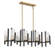 Savoy House - 1-1907-8-143 - Eight Light Linear Chandelier - Midland - Matte Black with Warm Brass Accents