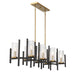 Savoy House - 1-1907-8-143 - Eight Light Linear Chandelier - Midland - Matte Black with Warm Brass Accents