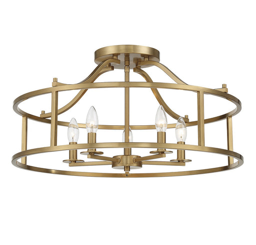 Savoy House - 6-1679-5-322 - Five Light Semi Flush Mount - Stockton - Warm Brass