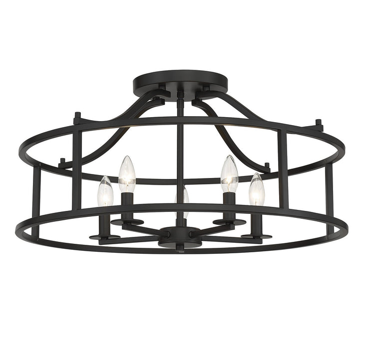 Savoy House - 6-1679-5-89 - Five Light Semi Flush Mount - Stockton - Matte Black