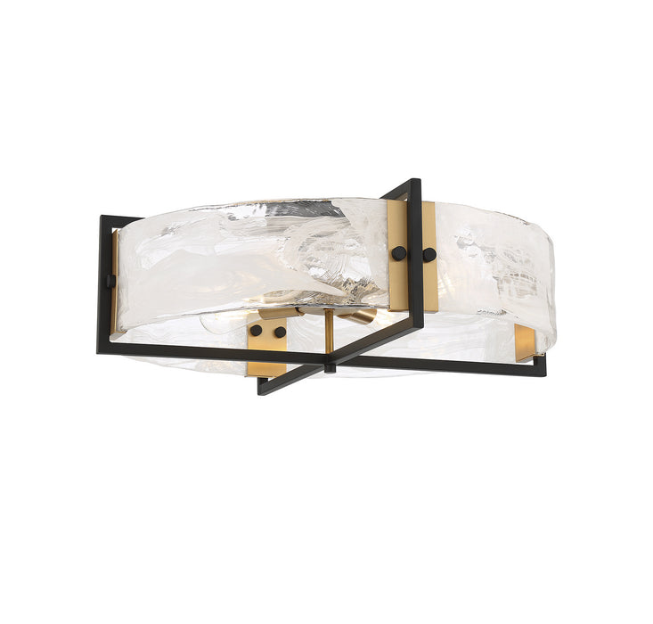 Savoy House - 6-1695-4-143 - Four Light Semi-Flush Mount - Hayward - Matte Black with Warm Brass Accents