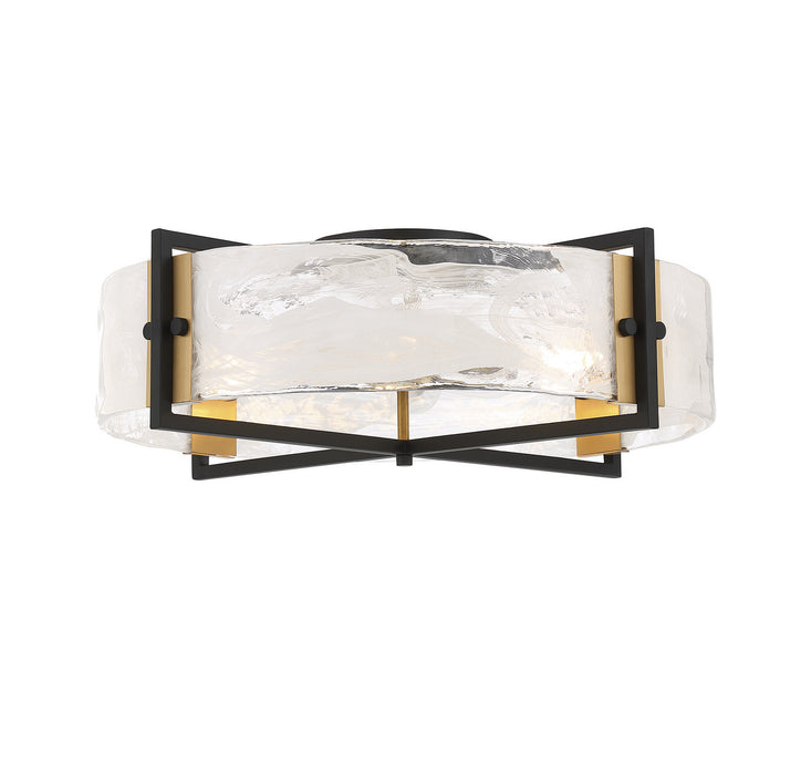 Savoy House - 6-1695-4-143 - Four Light Semi-Flush Mount - Hayward - Matte Black with Warm Brass Accents