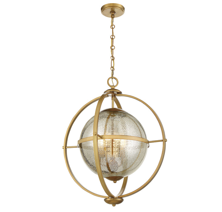 Savoy House - 7-1872-3-322 - Three Light Pendant - Pearl - Warm Brass