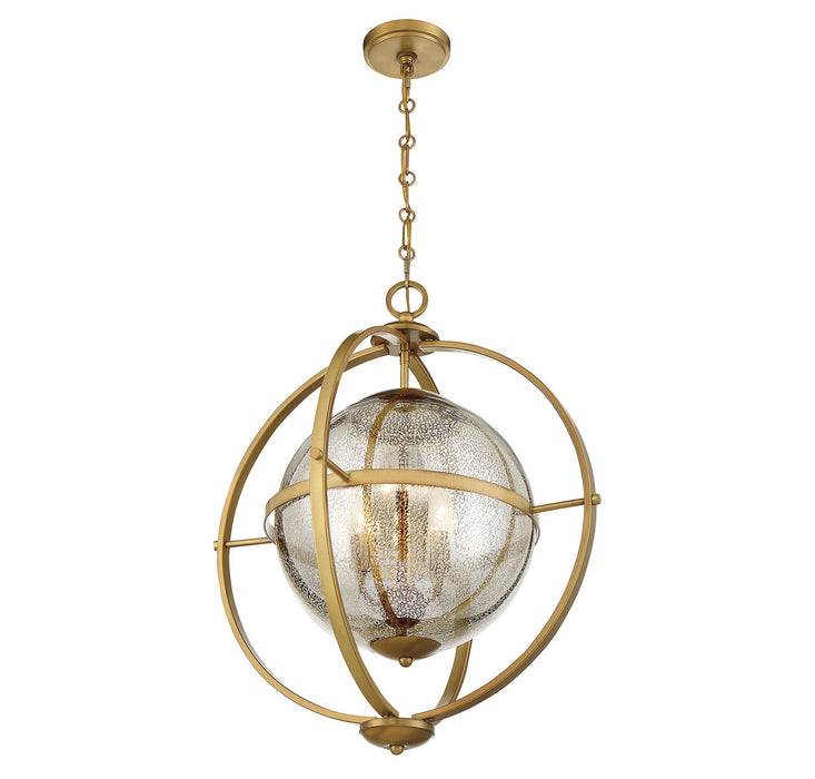 Savoy House - 7-1872-3-322 - Three Light Pendant - Pearl - Warm Brass