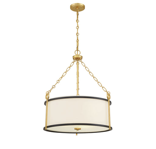 Savoy House - 7-1920-3-261 - Three Light Pendant - Kian - Matte Black with True Gold