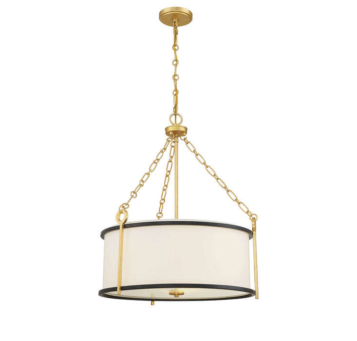 Savoy House - 7-1920-3-261 - Three Light Pendant - Kian - Matte Black with True Gold