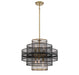 Savoy House - 7-1927-6-143 - Six Light Pendant - Kelvin - Matte Black with Warm Brass Accents