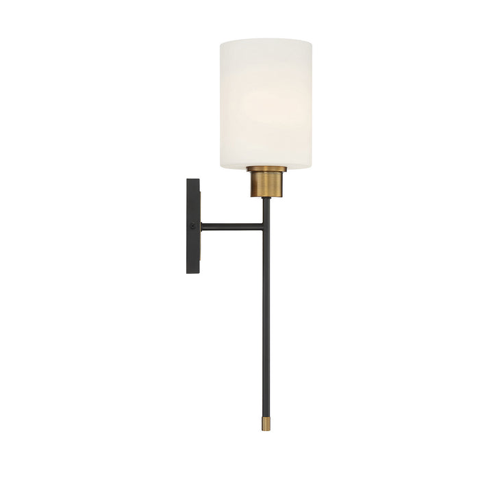 Savoy House - 9-1645-1-143 - One Light Wall Sconce - Alvara - Matte Black with Warm Brass Accents