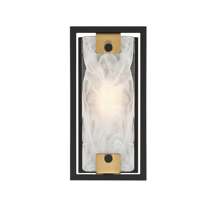 Savoy House - 9-1697-1-143 - One Light Wall Sconce - Hayward - Matte Black with Warm Brass Accents