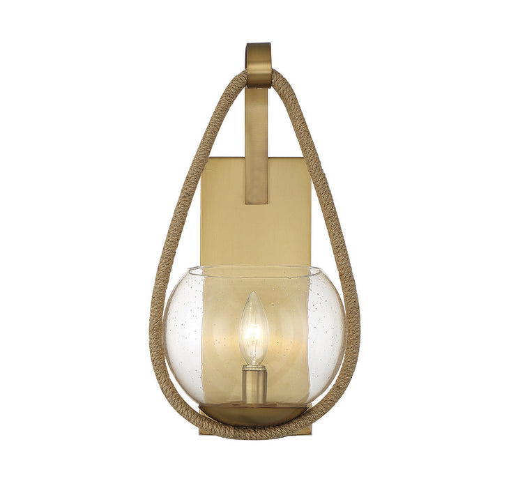 Savoy House - 9-1826-1-320 - One Light Wall Sconce - Ashe - Warm Brass and Rope