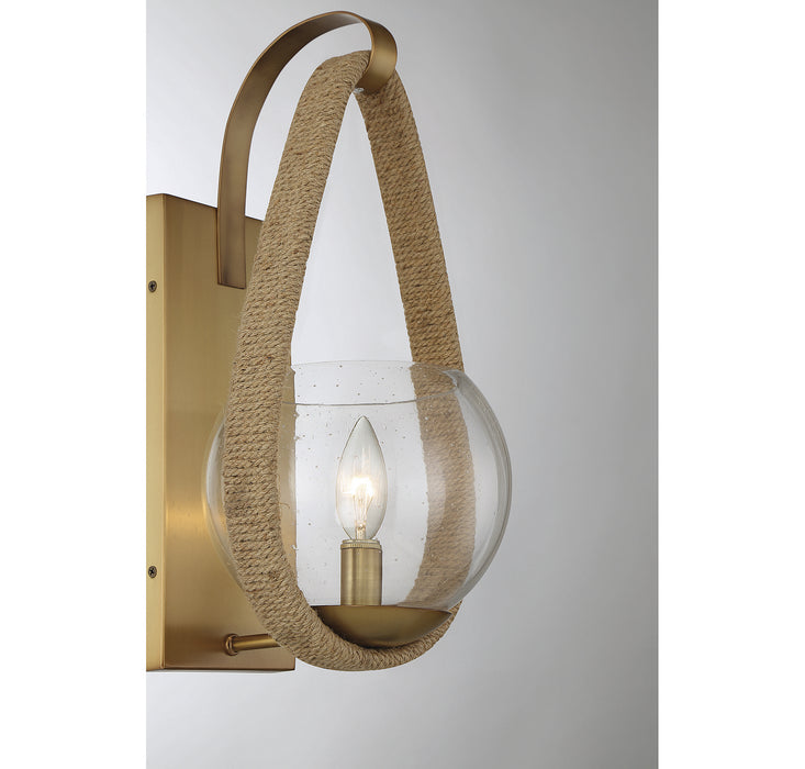 Savoy House - 9-1826-1-320 - One Light Wall Sconce - Ashe - Warm Brass and Rope