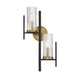 Savoy House - 9-1905-2-143 - Two Light Wall Sconce - Midland - Matte Black with Warm Brass Accents