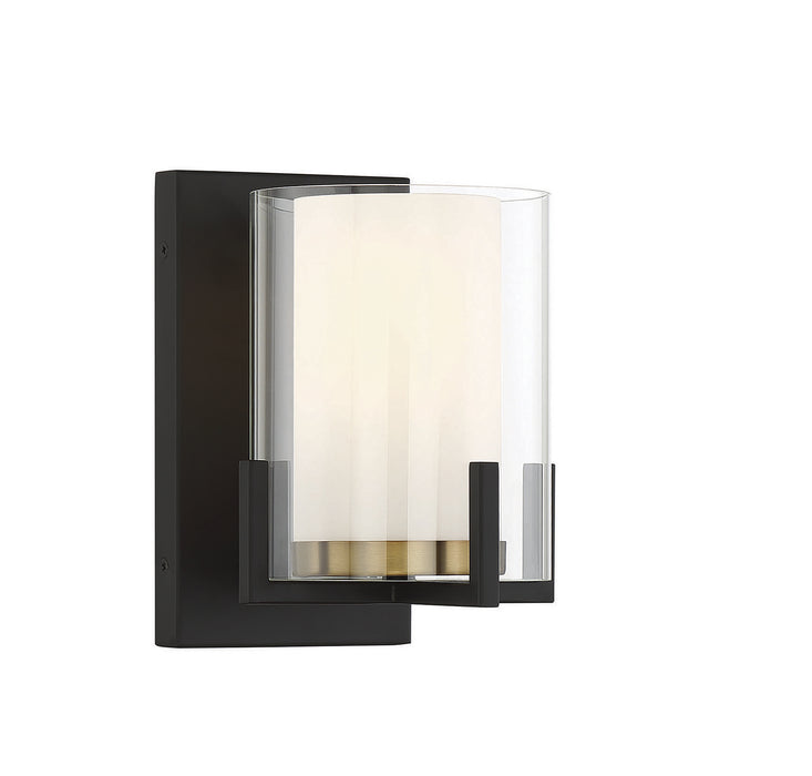 Savoy House - 9-1977-1-143 - One Light Wall Sconce - Eaton - Matte Black with Warm Brass Accents