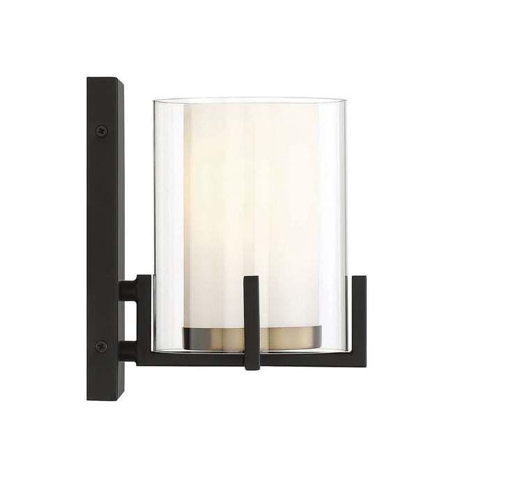 Savoy House - 9-1977-1-143 - One Light Wall Sconce - Eaton - Matte Black with Warm Brass Accents