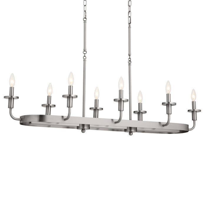 Kichler - 52453CLP - Eight Light Linear Chandelier - Vetivene - Classic Pewter