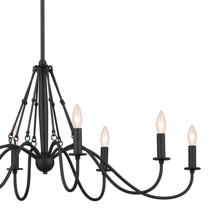 Kichler - 52457BKT - Eight Light Chandelier - Freesia - Textured Black