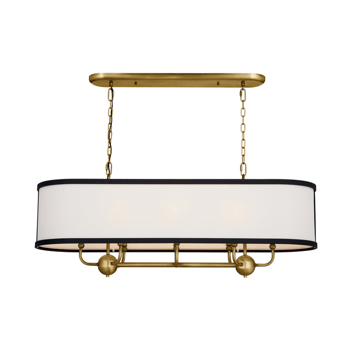 Kichler - 52467NBR - Eight Light Linear Chandelier - Heddle - Natural Brass