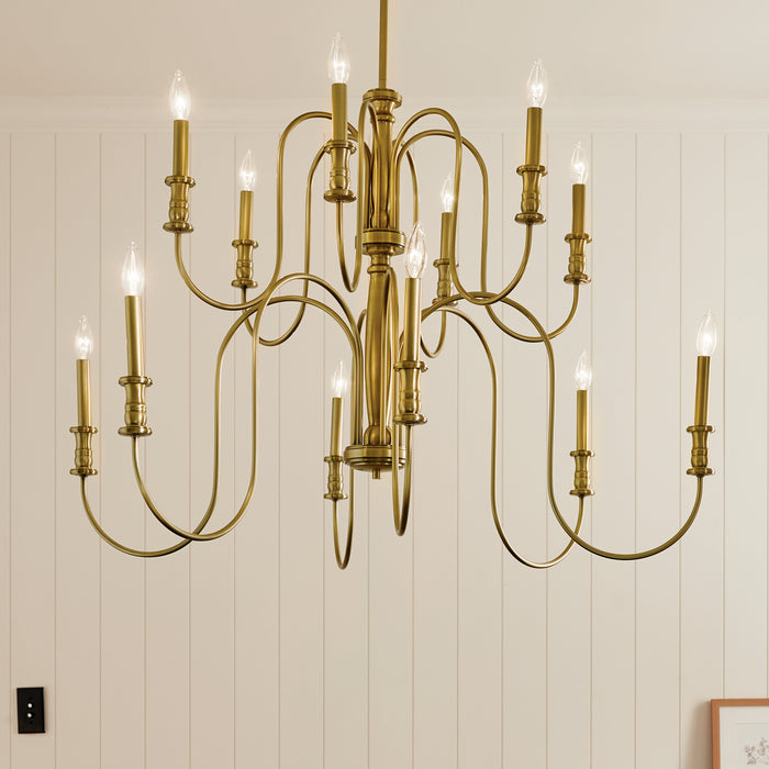 Kichler - 52472NBR - 12 Light Chandelier - Karthe - Natural Brass