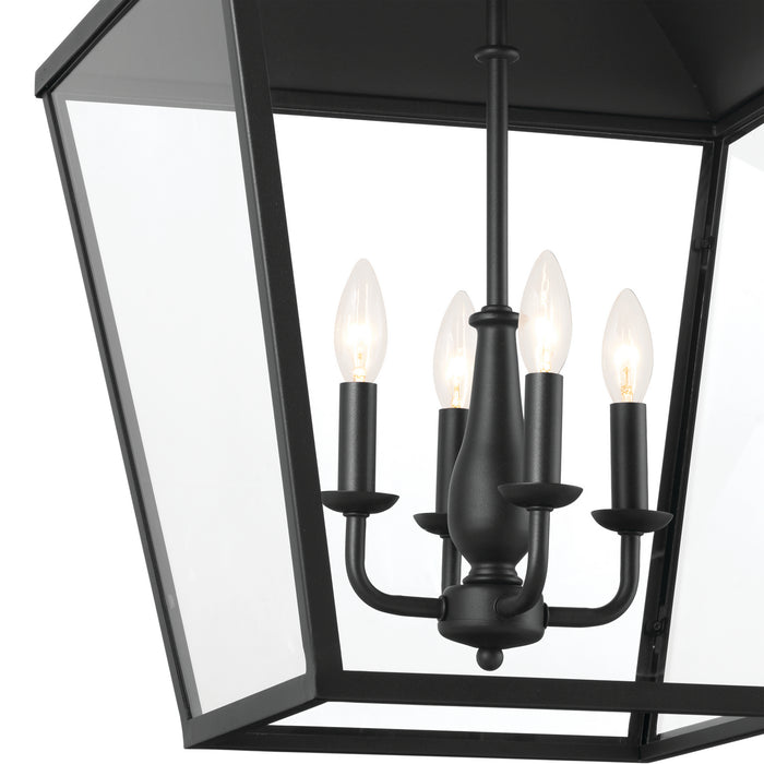 Kichler - 52475BKT - Four Light Foyer Pendant - Dame - Textured Black