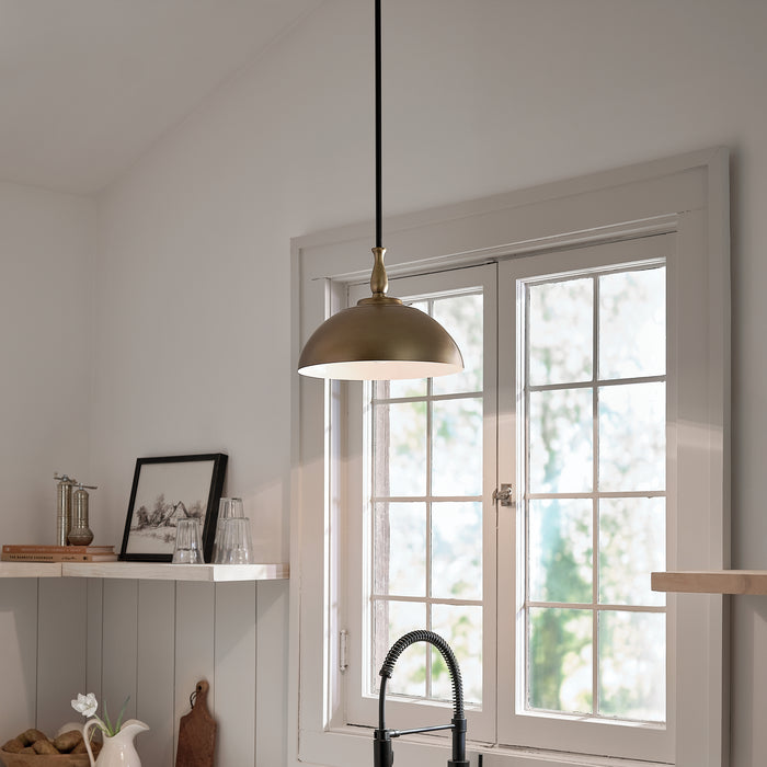 Kichler - 52476NBR - One Light Pendant - Fira - Natural Brass