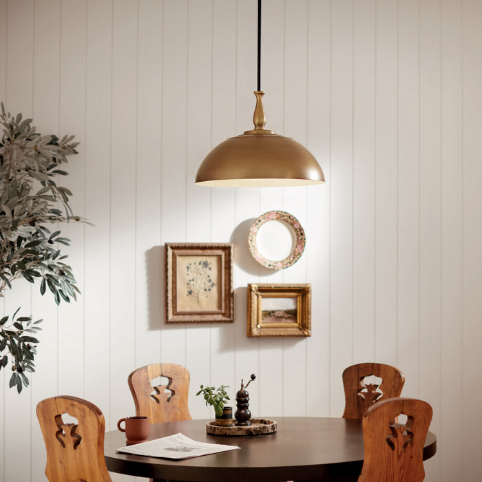 Kichler - 52477NBR - One Light Pendant - Fira - Natural Brass