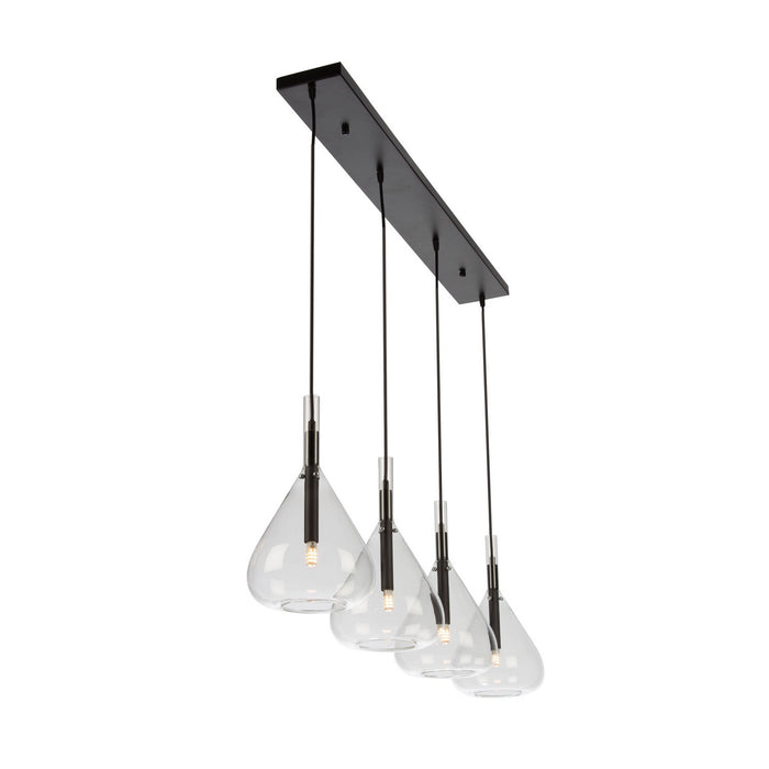 Artcraft - AC11164BK - Four Light Island Pendant - Conic - Black