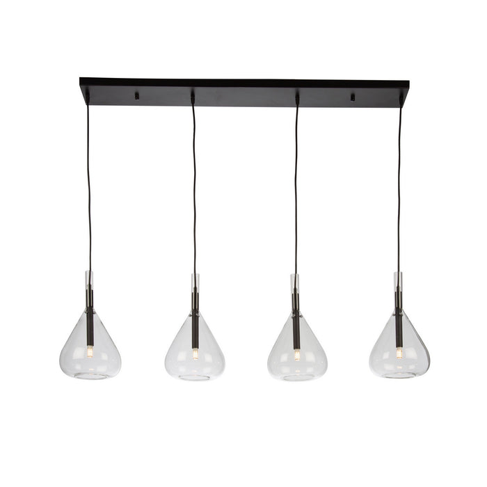 Artcraft - AC11164BK - Four Light Island Pendant - Conic - Black