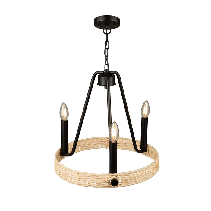 Artcraft - AC11713BK - Three Light Chandelier - Perris - Black