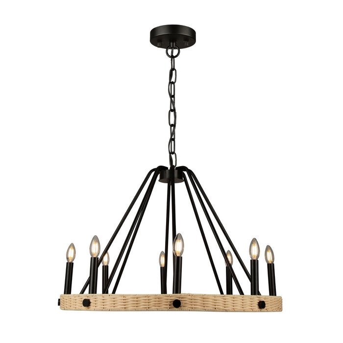 Artcraft - AC11718BK - Eight Light Chandelier - Perris - Black