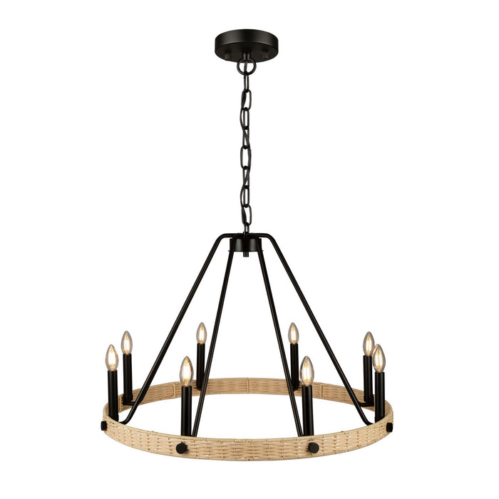 Artcraft - AC11718BK - Eight Light Chandelier - Perris - Black