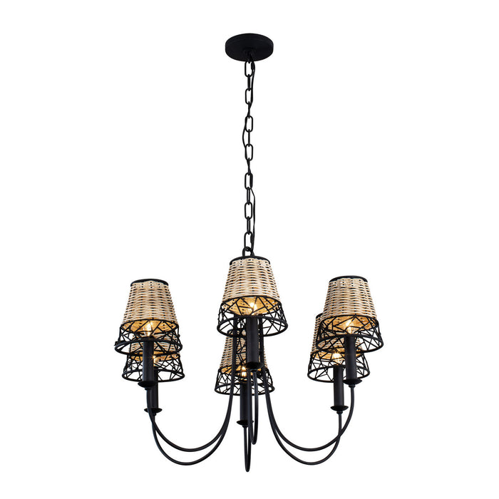 Varaluz - 362C06BL - Six Light Chandelier - Cayman - Black