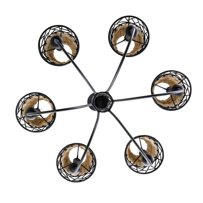 Varaluz - 362C06BL - Six Light Chandelier - Cayman - Black