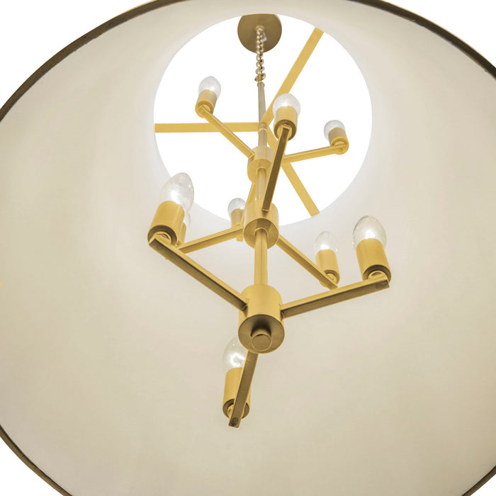 Varaluz - 364F09MWFG - Nine Light Foyer Pendant - Coco - Matte White/French Gold