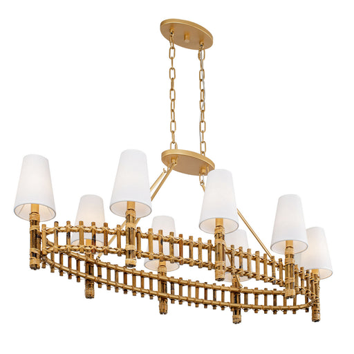 Varaluz - 360N08FG - Eight Light Linear Pendant - Nevis - French Gold