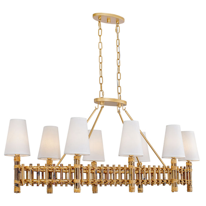 Varaluz - 360N08FG - Eight Light Linear Pendant - Nevis - French Gold