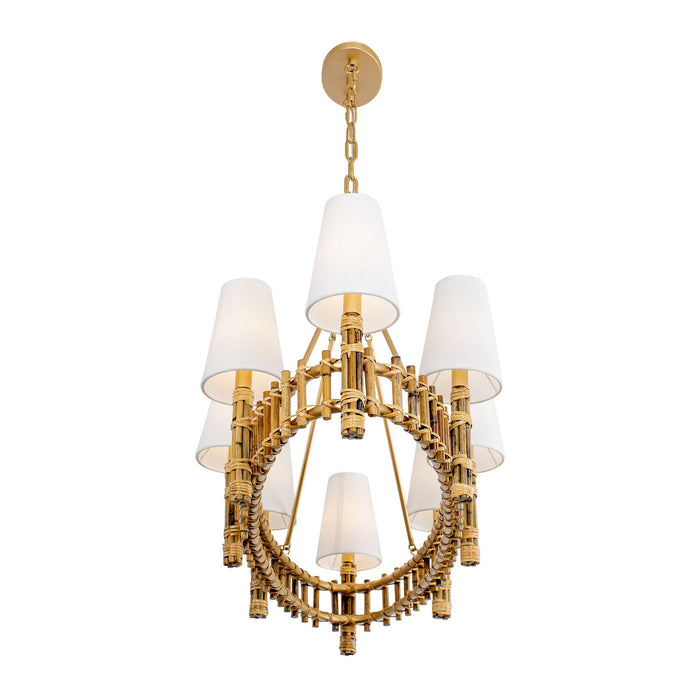 Varaluz - 360N08FG - Eight Light Linear Pendant - Nevis - French Gold