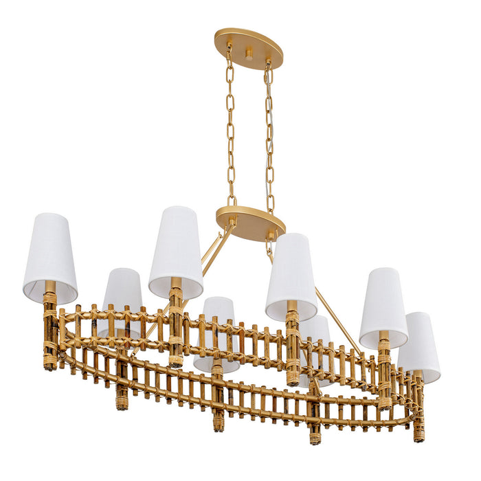 Varaluz - 360N08FG - Eight Light Linear Pendant - Nevis - French Gold