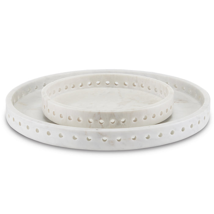 Currey and Company - 1200-0592 - Tray - Freya - White