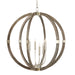 Currey and Company - 9000-0941 - Six Light Chandelier - Bastian - Contemporary Silver Leaf/Chateau Gray