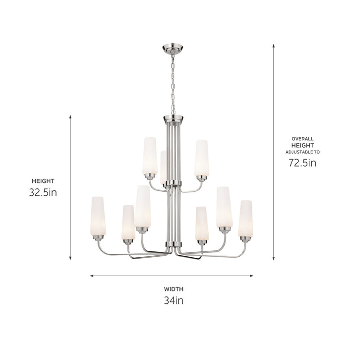 Kichler - 52482PN - Nine Light Chandelier - Truby - Polished Nickel