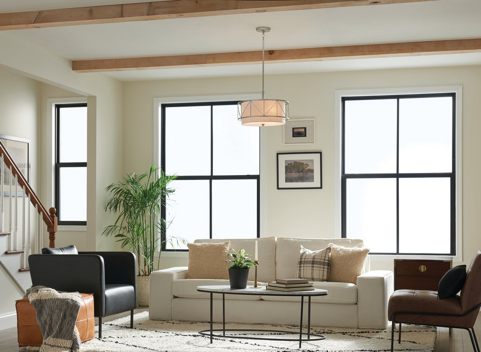 Kichler - 52075SN - Three Light Pendant/Semi Flush - Birkleigh - Satin Nickel