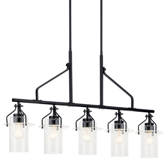 Kichler - 52379BK - Five Light Linear Chandelier - Everett - Black