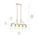 Kichler - 52379NBR - Five Light Linear Chandelier - Everett - Brushed Brass