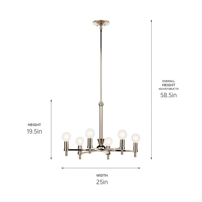 Kichler - 52424PN - Six Light Chandelier - Torvee - Nickel Textured