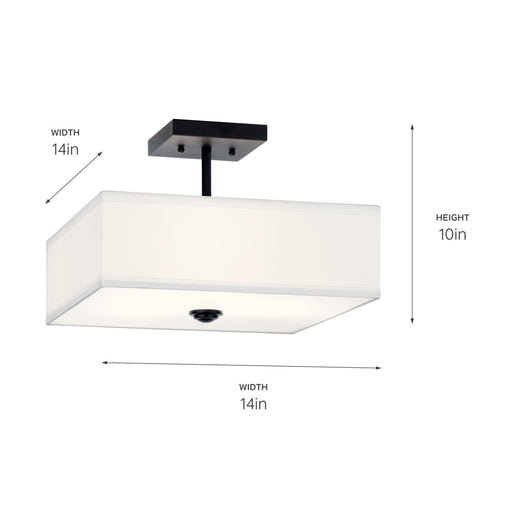 Kichler - 43691BK - Three Light Semi Flush Mount - Shailene - Black