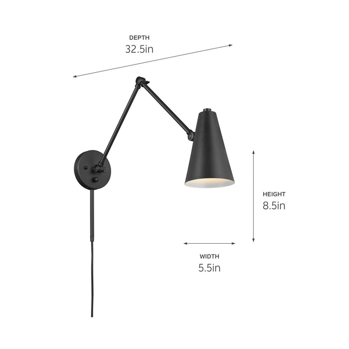 Kichler - 52486BKB - One Light Wall Sconce - Sylvia - Black