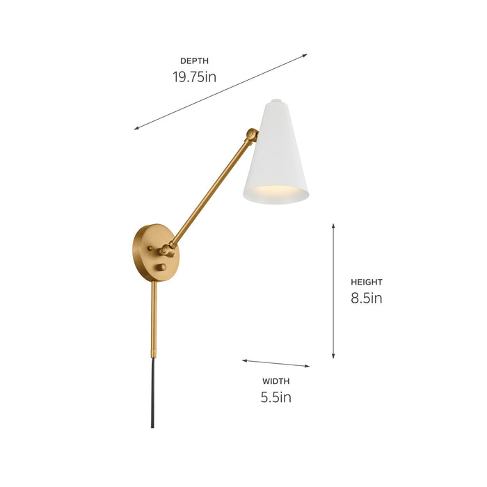 Kichler - 52485NBRW - One Light Wall Sconce - Sylvia - Natural Brass