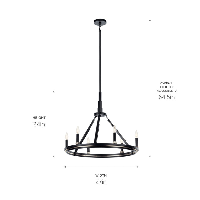 Kichler - 52420BK - Six Light Chandelier - Emmala - Black