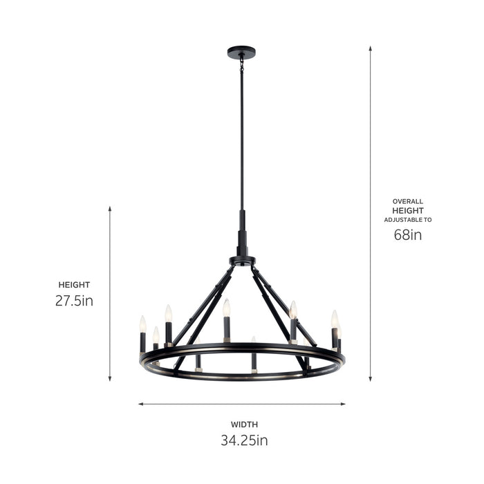 Kichler - 52421BK - Ten Light Chandelier - Emmala - Black