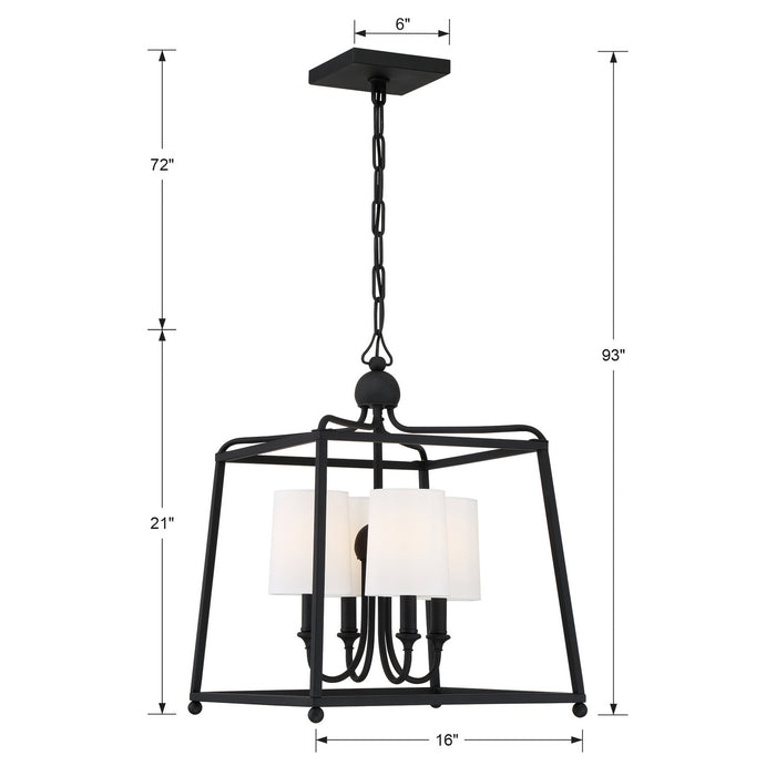 Crystorama - 2245-BF - Four Light Chandelier - Sylvan - Black Forged